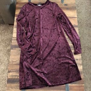 Maroon velvet dress